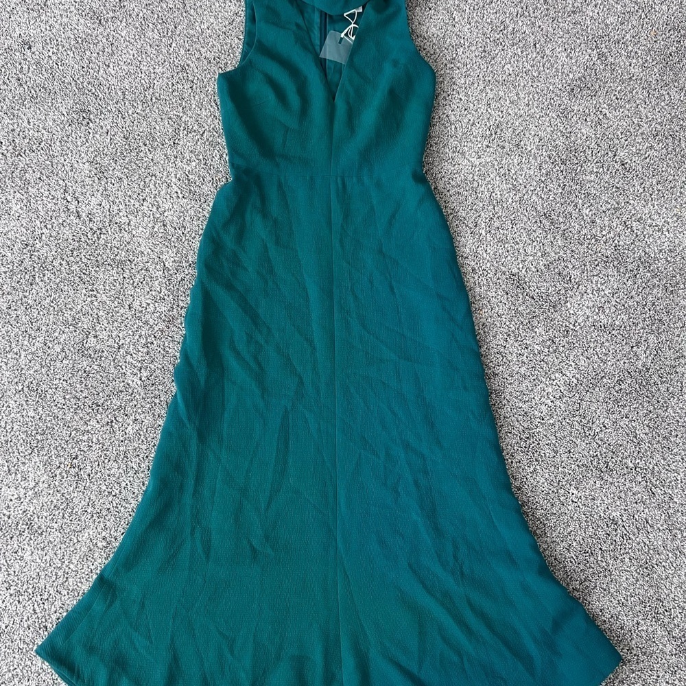 NWT! C/Meo Collective Sample Women’s Green Sleeveless Back Zip Maxi Dress Size S